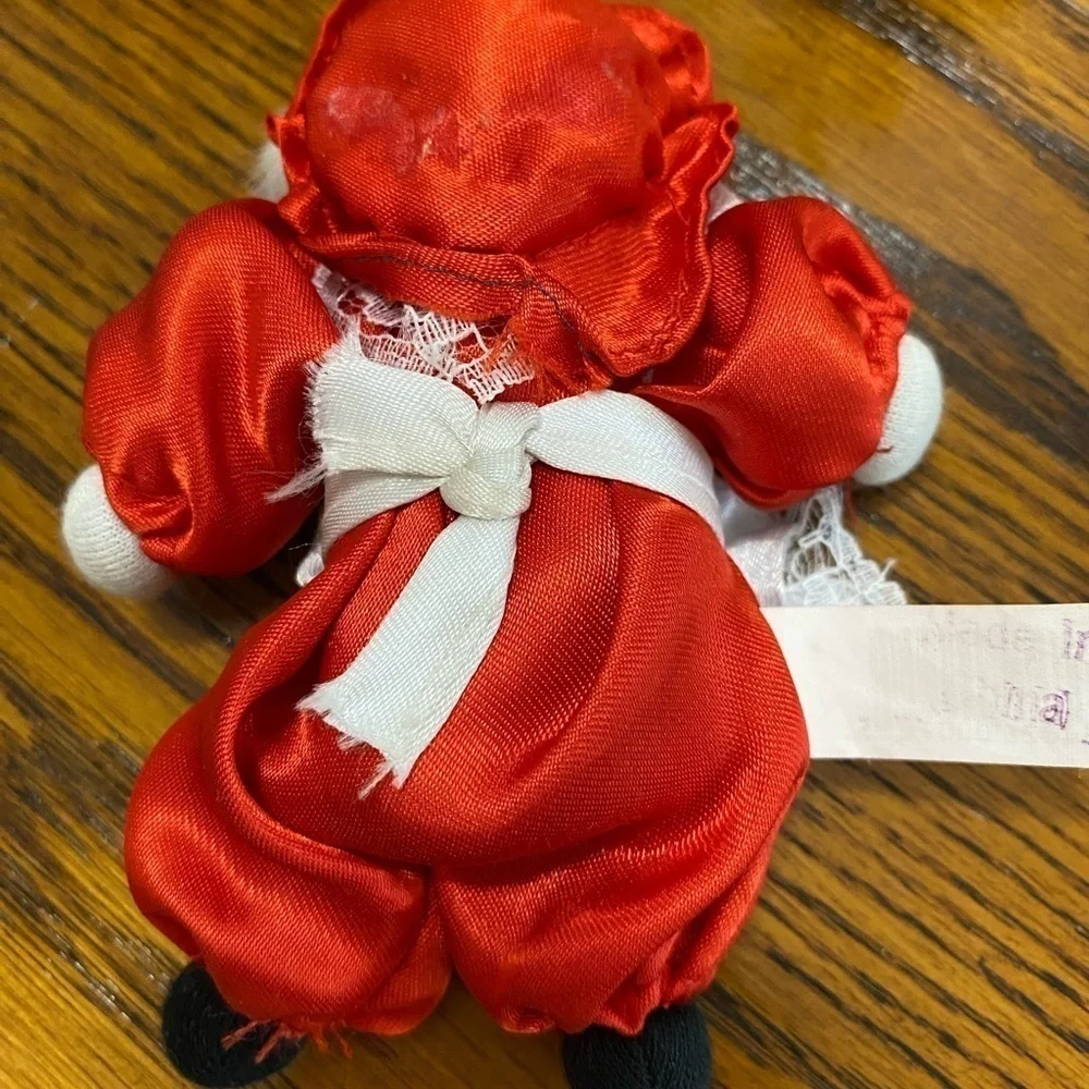 Vintage Mini Mrs. Claus Xmas Clown Porcelain Head Cloth Body 5
